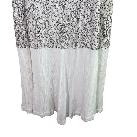 One The Land Halter Dress‎ Women's Large White Black Lace Gauzy Tiered Keyhole - Picture 6 of 14